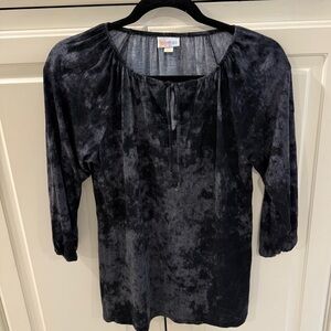 LuLaRoe Charcoal Peasant  Blouse